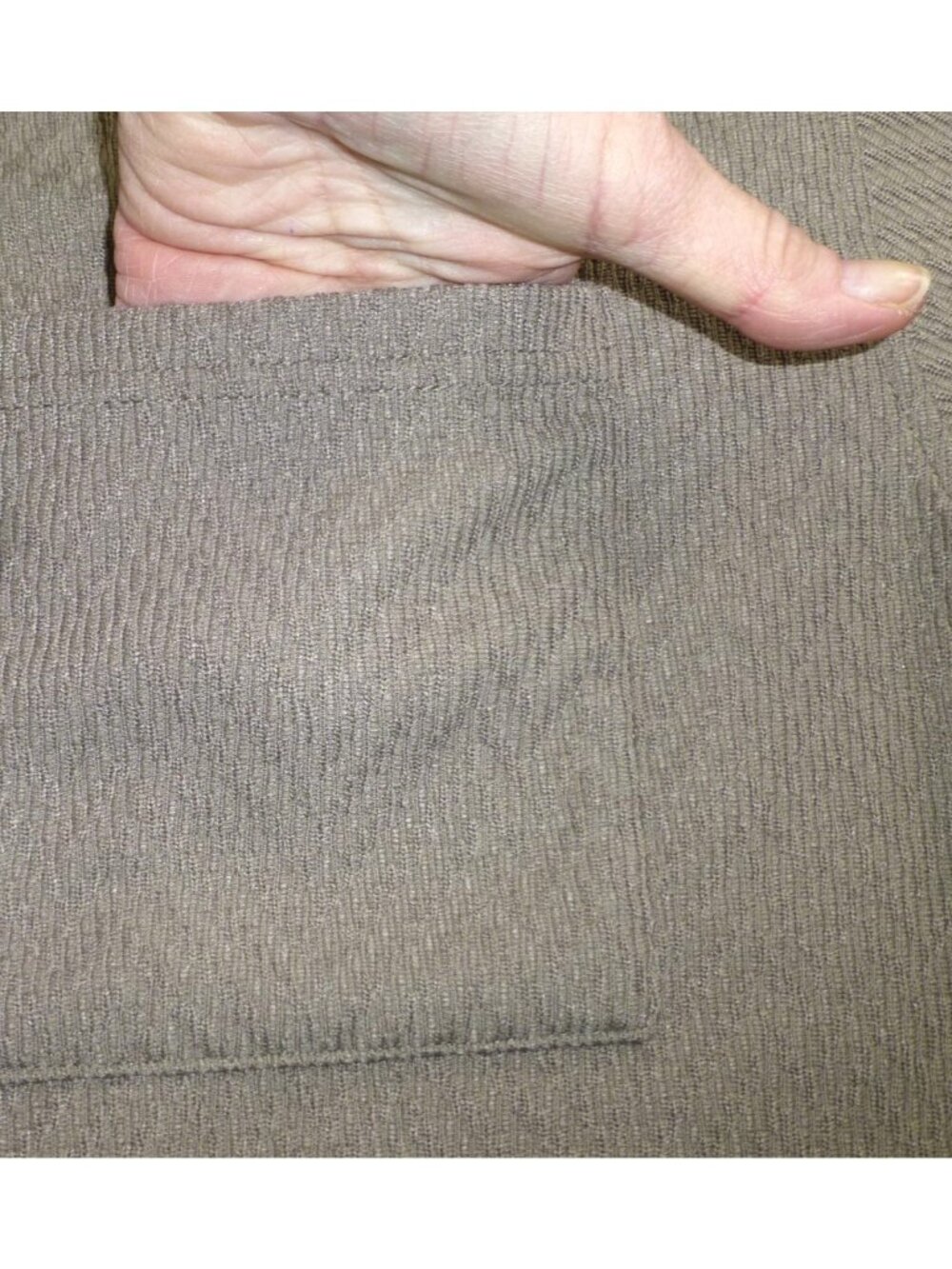 Original Deluxe Supply Mens Button-Up Shirt L Khaki Chevron Texture Lightweight - Picture 7 of 10